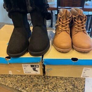 Kids Black and Tan Boots